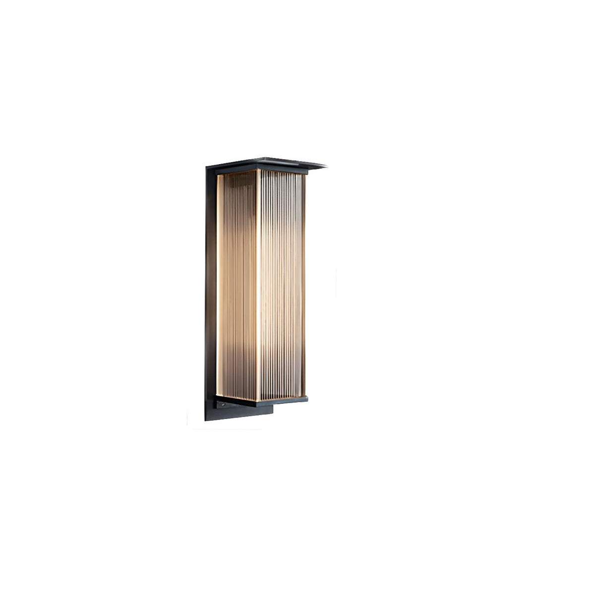 Modern Outdoor Waterproof Black Steel Box Wall Lamp Image - 7