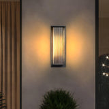 Modern Outdoor Waterproof Black Steel Box Wall Lamp Image - 8