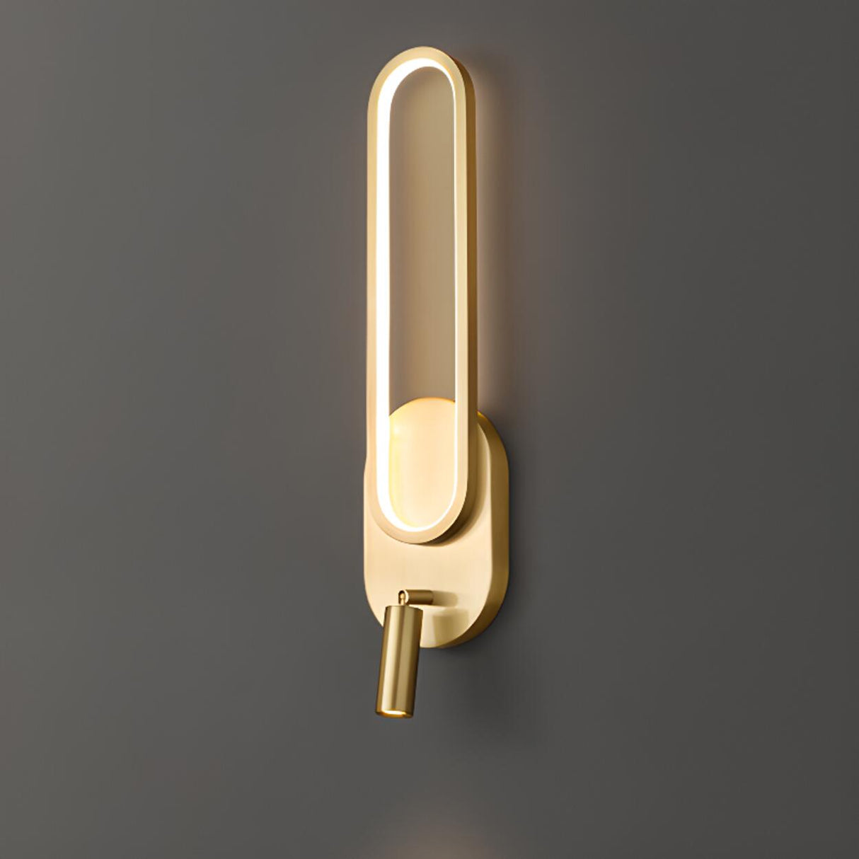 Modern Oval Adjustable LED Brass Wall Sconce Image - 11