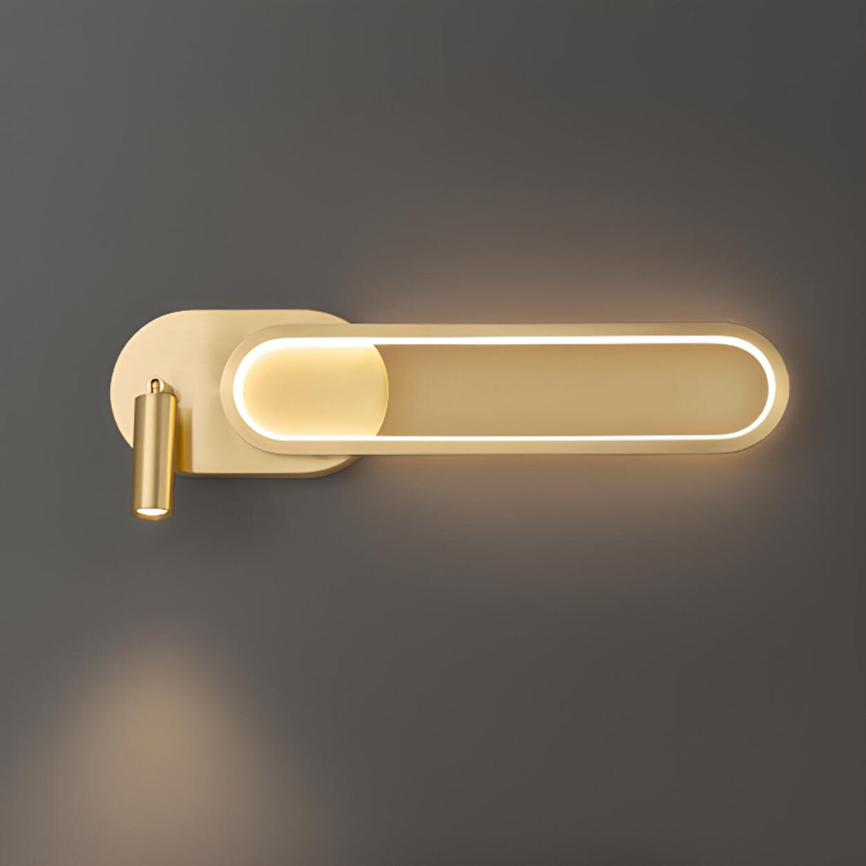 Modern Oval Adjustable LED Brass Wall Sconce Image - 13