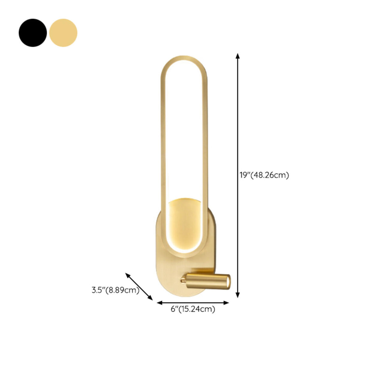 Modern Oval Adjustable LED Brass Wall Sconce 