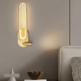 Modern Oval Adjustable LED Brass Wall Sconce Image - 4