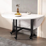 Modern Oval Marble Extendable Table for Dining Room Image - 4