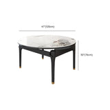 Modern Oval Stone Dining Table Black Legs White Drop Leaf #size