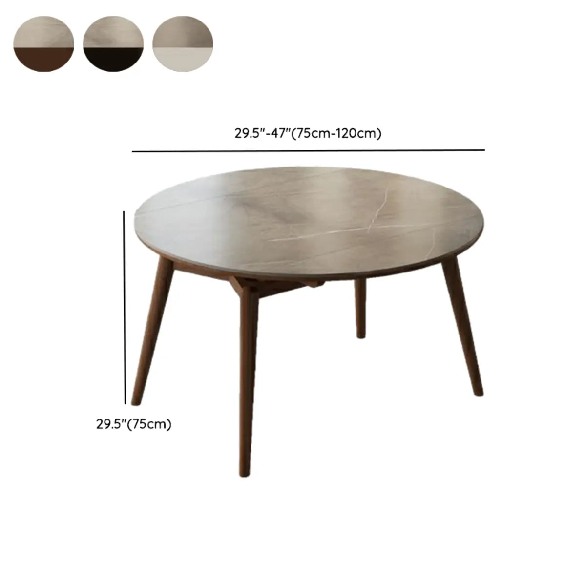 Modern Oval Stone Top Extendable Dining Table Wooden Legs 