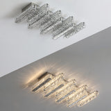 Modern Parallel Rectangle Crystal LED Flush Mount Light Image - 10