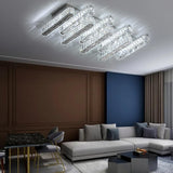 Modern Parallel Rectangle Crystal LED Flush Mount Light Image - 12