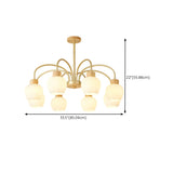 Modern Petal Glass Ceiling Light with 6 Bulbs Image - 12