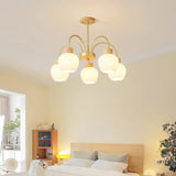 Modern Petal Glass Ceiling Light with 6 Bulbs Image - 2