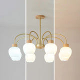 Modern Petal Glass Ceiling Light with 6 Bulbs Image - 4