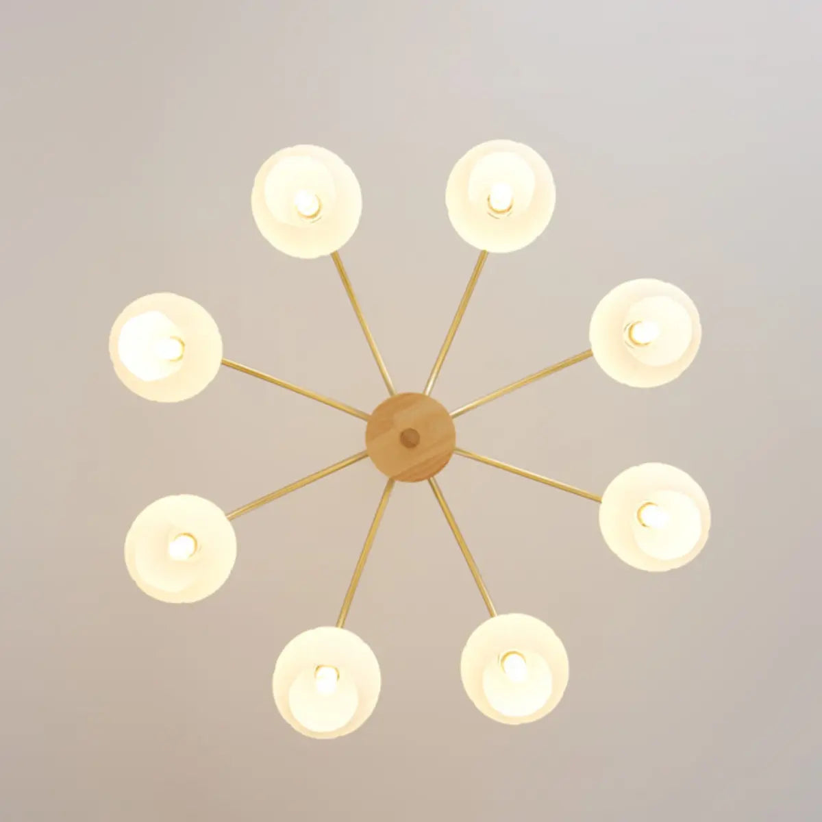 Modern Petal Glass Ceiling Light with 6 Bulbs Image - 8