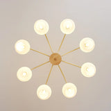 Modern Petal Glass Ceiling Light with 6 Bulbs Image - 8