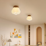 Modern Petal Semi-Flush Mount Ceiling Light Kids Room Image - 1