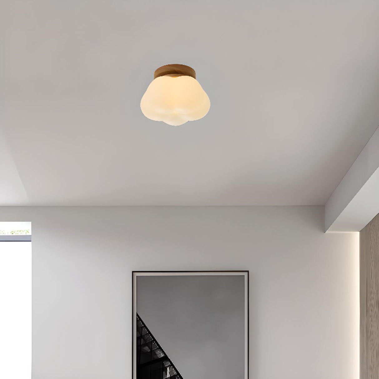 Modern Petal Semi-Flush Mount Ceiling Light Kids Room Image - 3