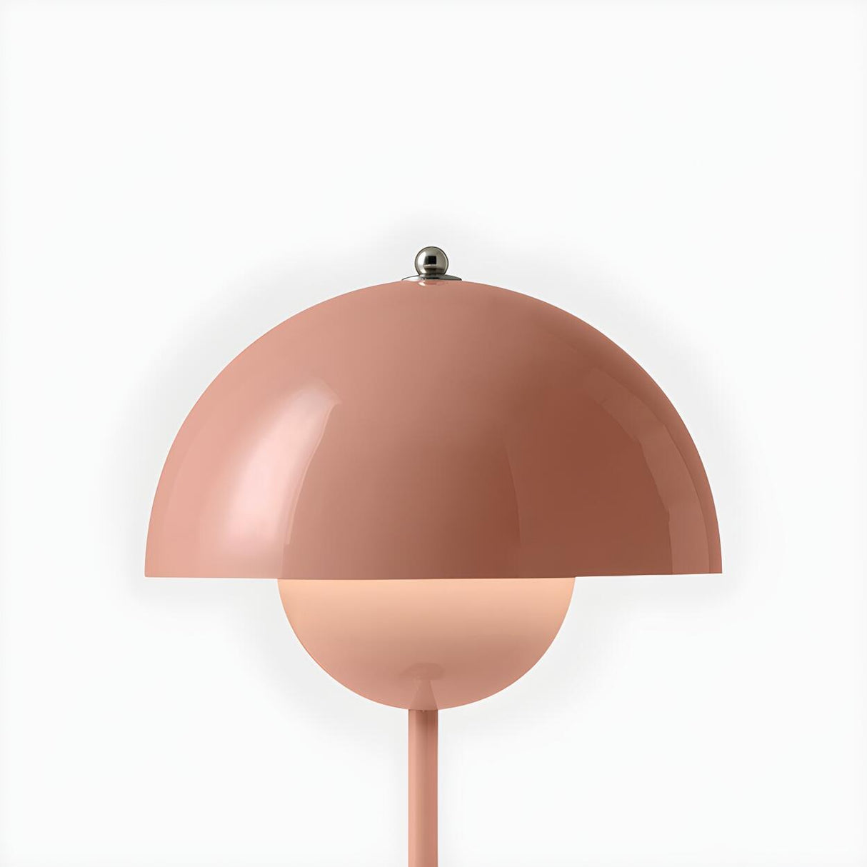 Modern Pink LED Dome Geometric Metal Bedroom Table Lamp Image - 14