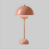 Modern Pink LED Dome Geometric Metal Bedroom Table Lamp Image - 2