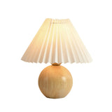 Modern Plastic Cone Shade Wooden Globe Table Lamp Image - 5