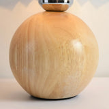 Modern Plastic Cone Shade Wooden Globe Table Lamp Image - 9