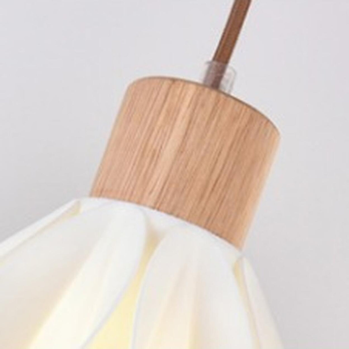 Modern Plastic Wood and White Floral Pendant Light  Image - 10