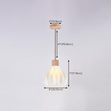 Modern Plastic Wood and White Floral Pendant Light  #size