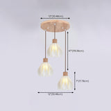 Modern Plastic Wood and White Floral Pendant Light  Image - 14