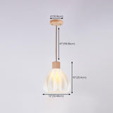 Modern Plastic Wood and White Floral Pendant Light  Image - 16