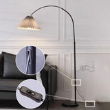 Modern Pleated Black Arc Adjustable Floor Lamp Image - 10