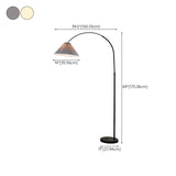 Modern Pleated Black Arc Adjustable Floor Lamp #size