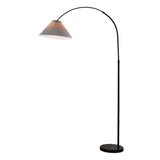 Modern Pleated Black Arc Adjustable Floor Lamp Image - 7