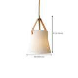 Modern Pleated Ceramic Pendant Light Leather Strap Image - 11