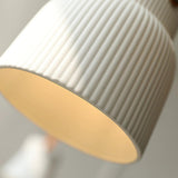 Modern Pleated Ceramic Pendant Light Leather Strap Image - 8