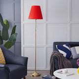 Modern Pleated Cone Fabric Floor Lamp with Pull Chain Image - 3