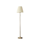 Modern Pleated Cone Fabric Floor Lamp with Pull Chain Image - 5