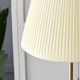 Modern Pleated Cone Fabric Floor Lamp with Pull Chain Image - 6