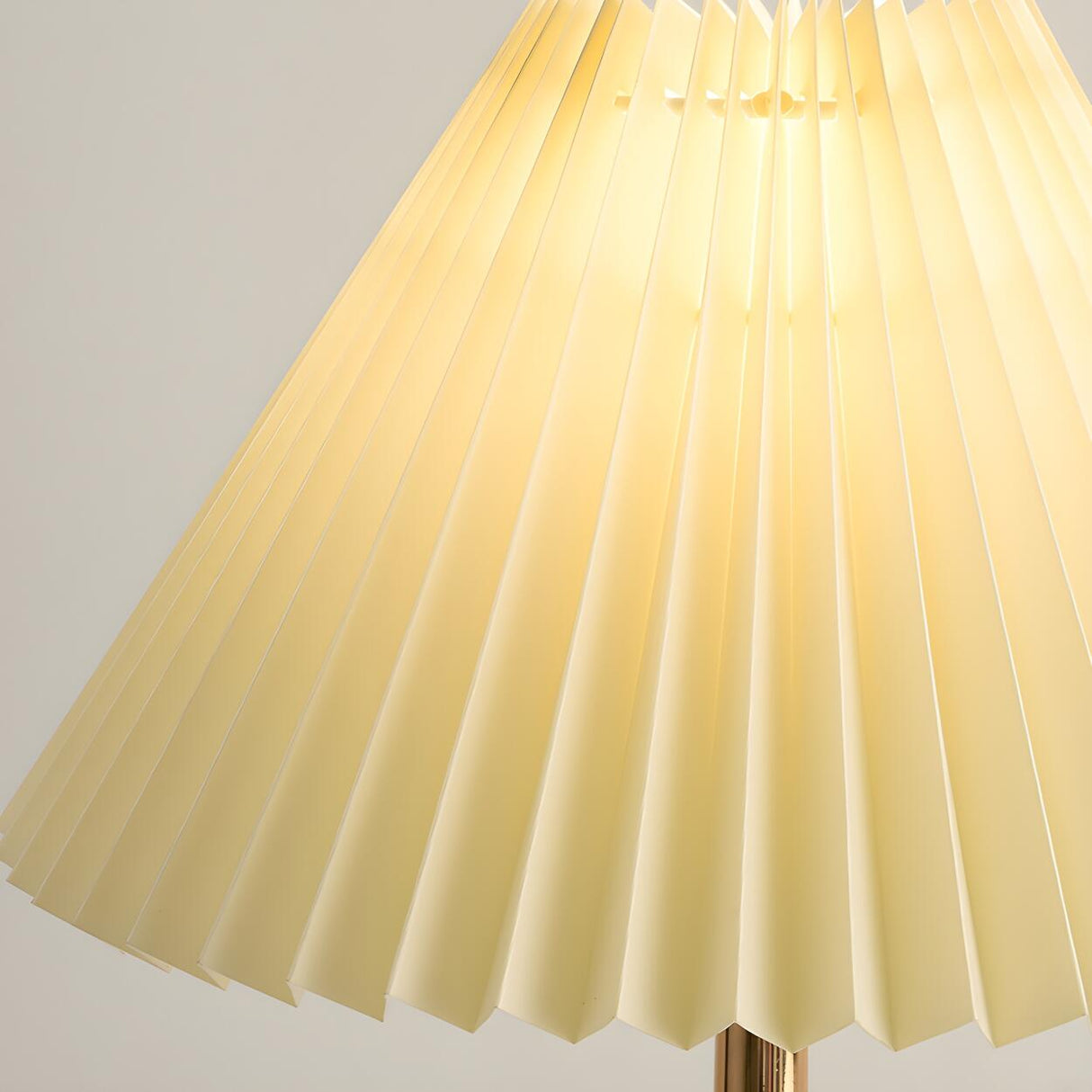 Modern Pleated Cone Shade White Ball Ceramic Table Lamp Image - 13