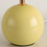 Modern Pleated Cone Shade White Ball Ceramic Table Lamp Image - 14