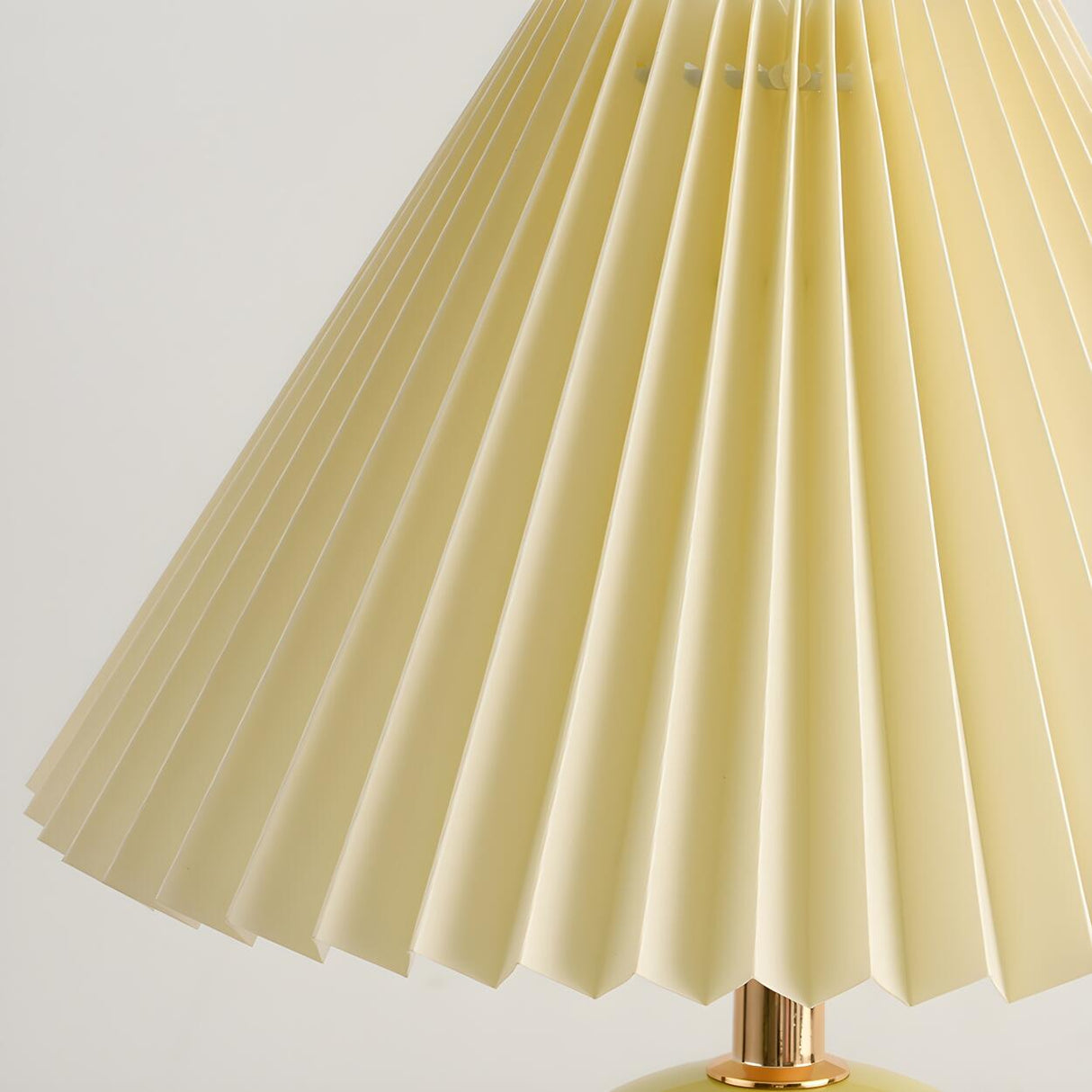 Modern Pleated Cone Shade White Ball Ceramic Table Lamp Image - 15