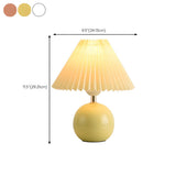 Modern Pleated Cone Shade White Ball Ceramic Table Lamp #size