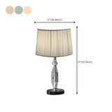 Modern Pleated Fabric Square Shade Crystal Table Lamp #size