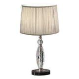 Modern Pleated Fabric Square Shade Crystal Table Lamp Image - 5