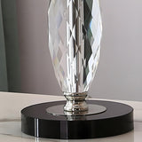 Modern Pleated Fabric Square Shade Crystal Table Lamp Image - 8