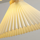 Modern Pleated Fabric White Dining Room Pendant Light Image - 14