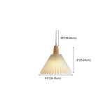 Modern Pleated Fabric White Dining Room Pendant Light #size