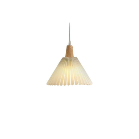 Modern Pleated Fabric White Dining Room Pendant Light Image - 2