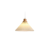 Modern Pleated Fabric White Dining Room Pendant Light Image - 3