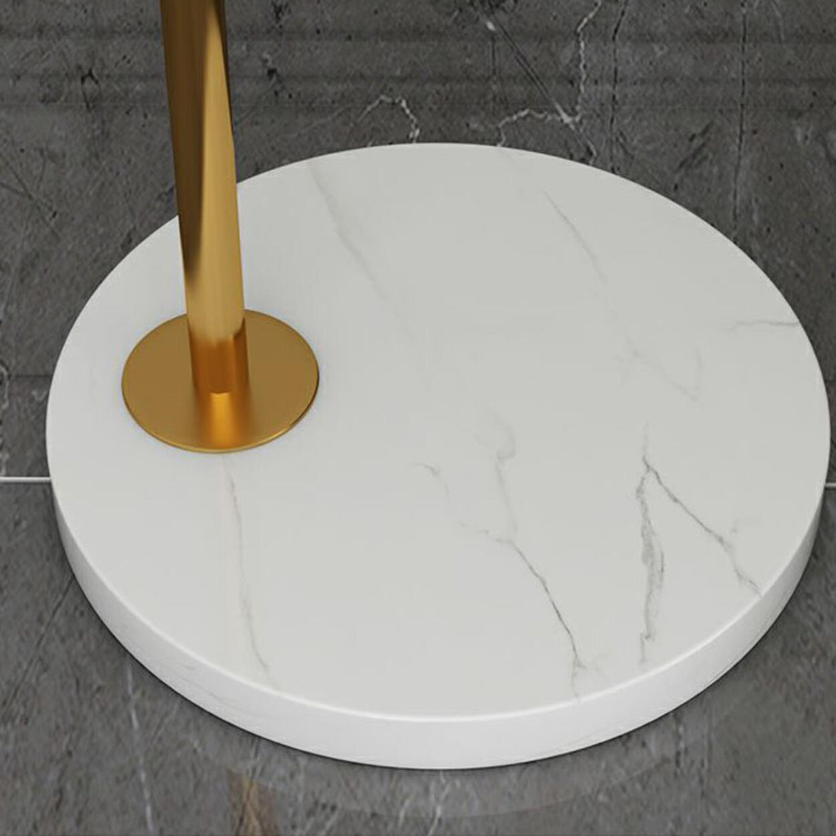 Modern Pleated Marble Base and Side Table Floor Lamp Image - 11