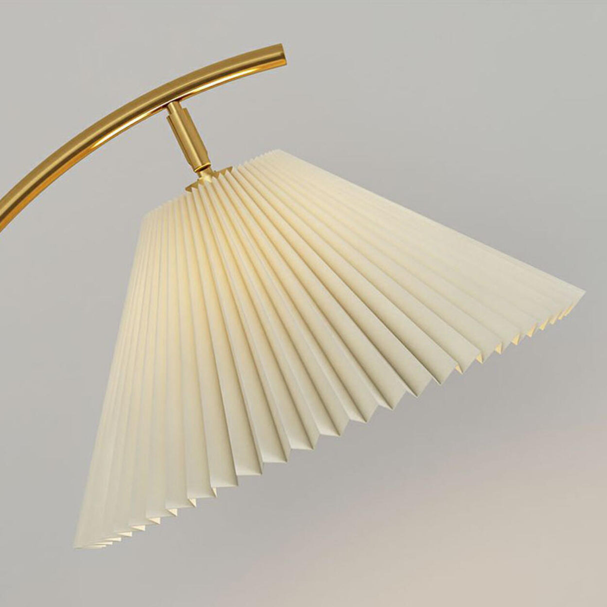 Modern Pleated Marble Base and Side Table Floor Lamp Image - 9