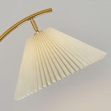 Modern Pleated Marble Base and Side Table Floor Lamp Image - 9