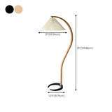 Modern Pleated Shade and Curved Black Floor Lamp #size