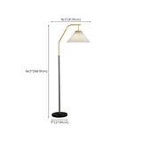 Modern Pleated Shade Black and Gold Metal Floor Lamp #size